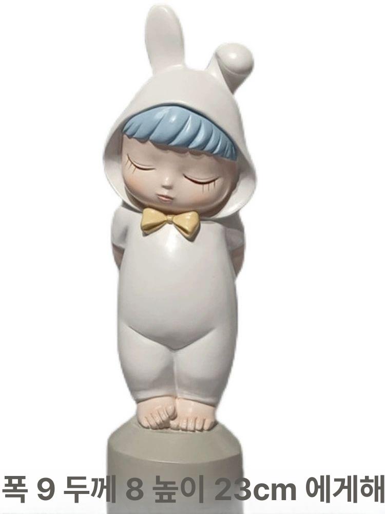 토끼소녀 조각상 조형물 카페 호텔 장식 인테리어 12 가격 앉은 18x14x22cm - 상세 이미지 3