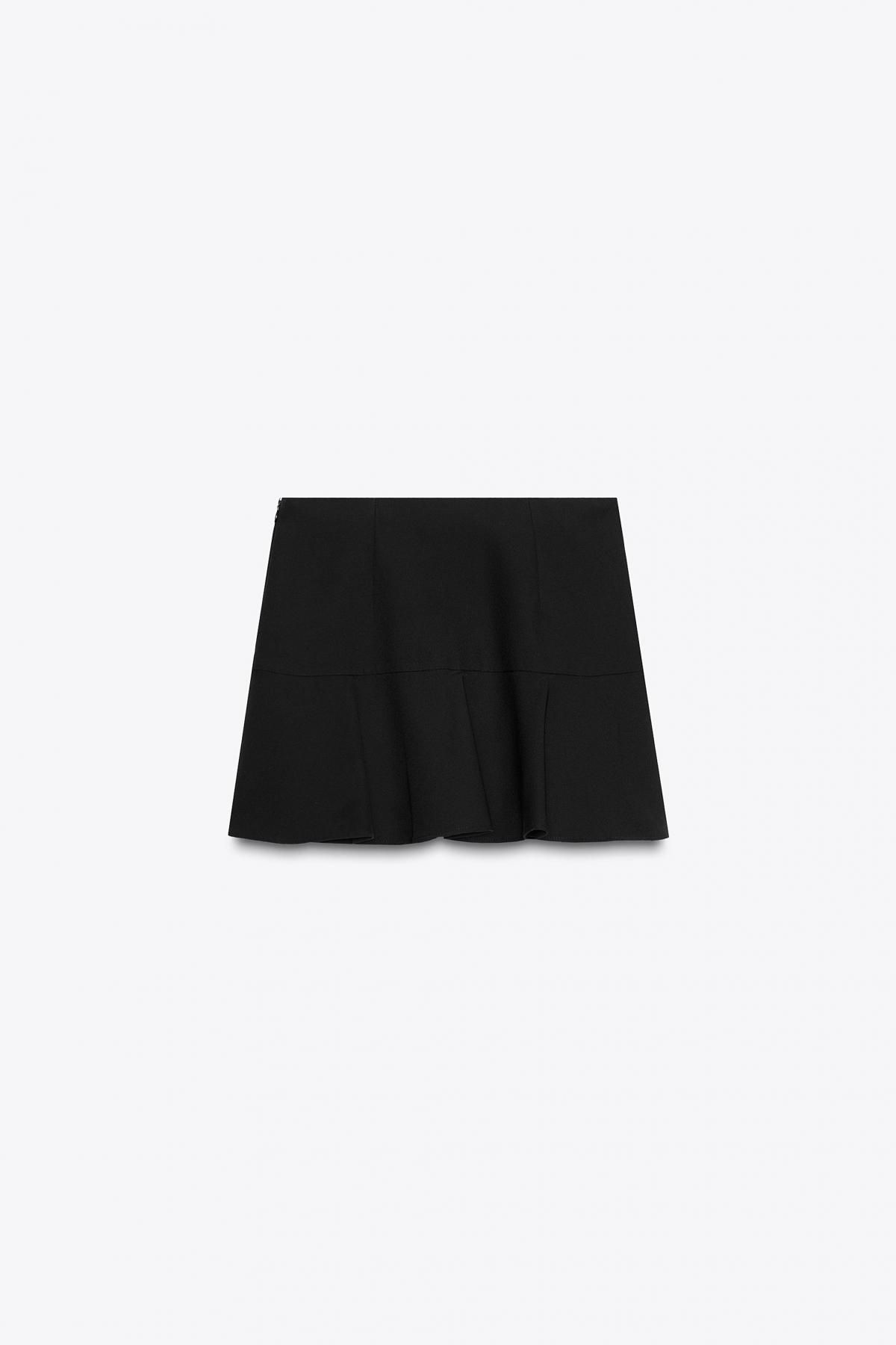 자라 하이웨이스트 테크니컬 블랙 스커트 팬츠 1165/224 BLACK - 상세 이미지 5