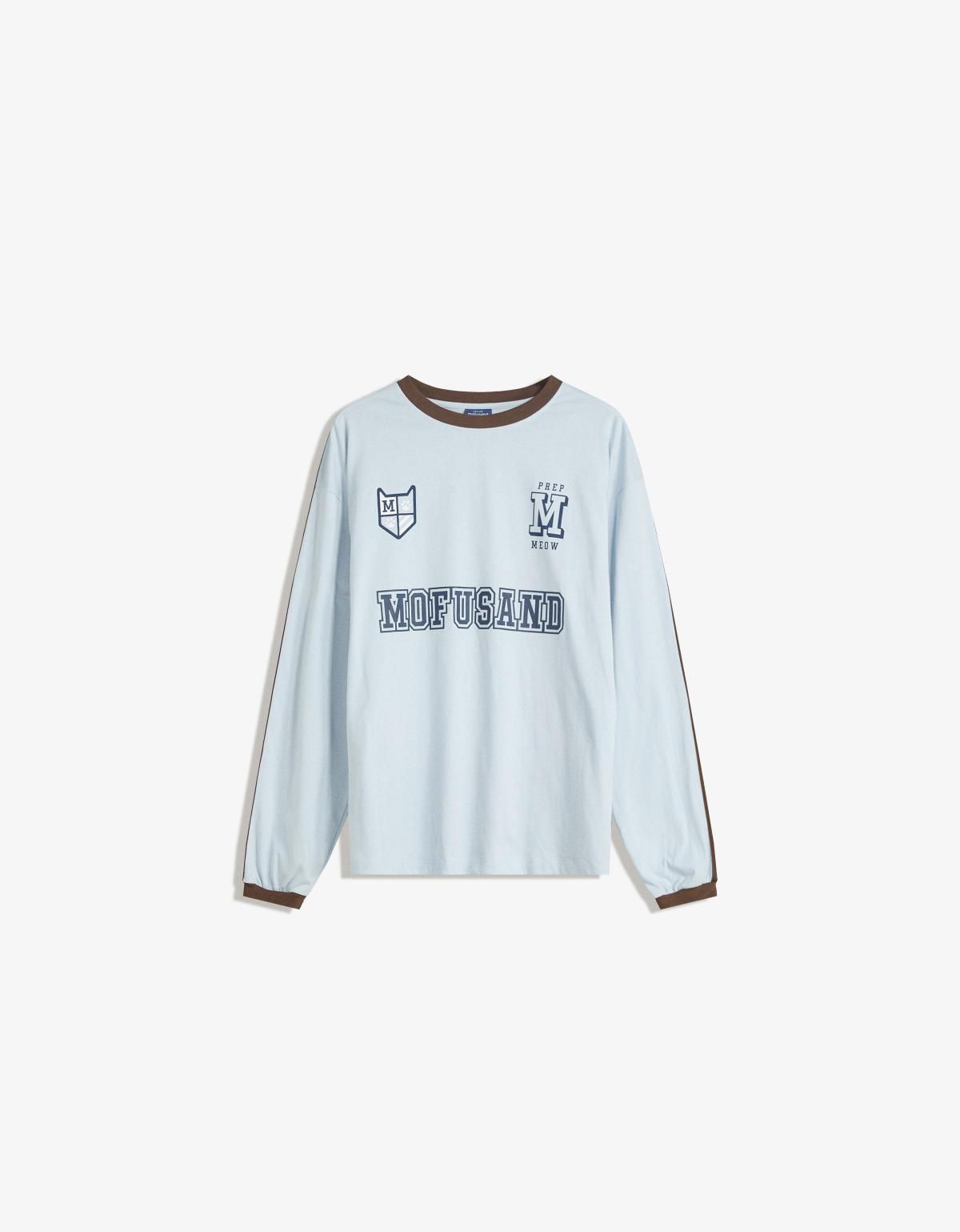 버쉬카 캐주얼 모푸샌드 프린트 긴팔 티셔츠 7825/167 LIGHT BLUE - 메인 이미지