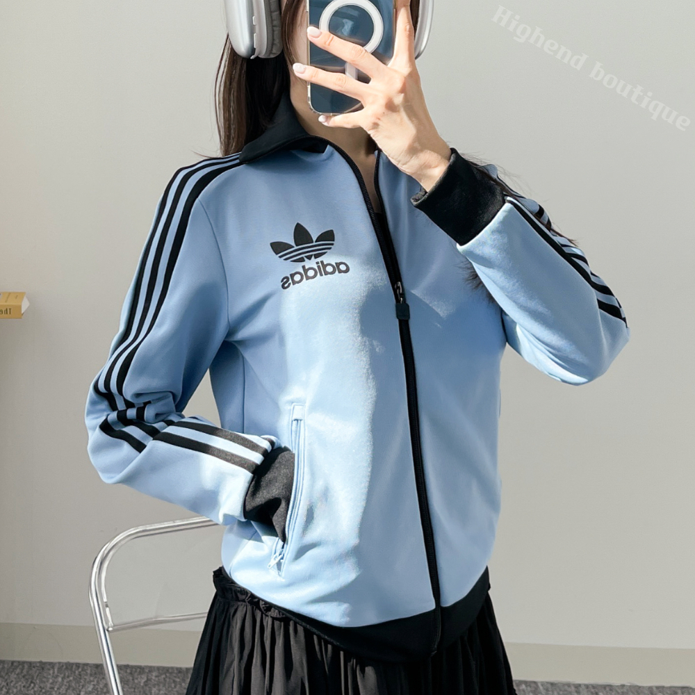아디다스 져지 저지 트레이닝복 트레이닝 셋업 츄리닝 세트 스카이 블루, XS - 상품 이미지