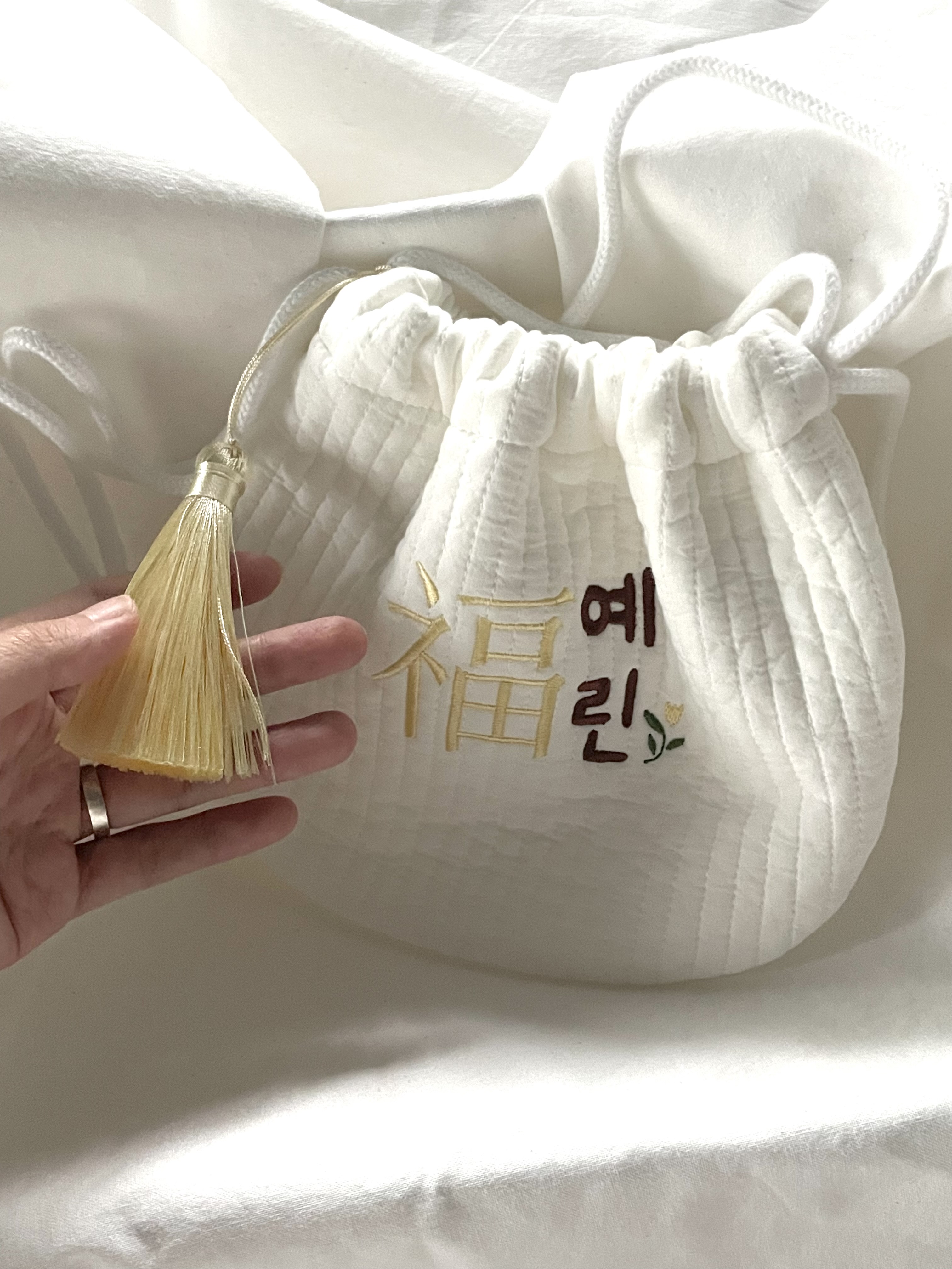 (태슬제공) 아기 자수 복주머니 추석 설날 용돈주머니 명절 선물 - 상세 이미지 3