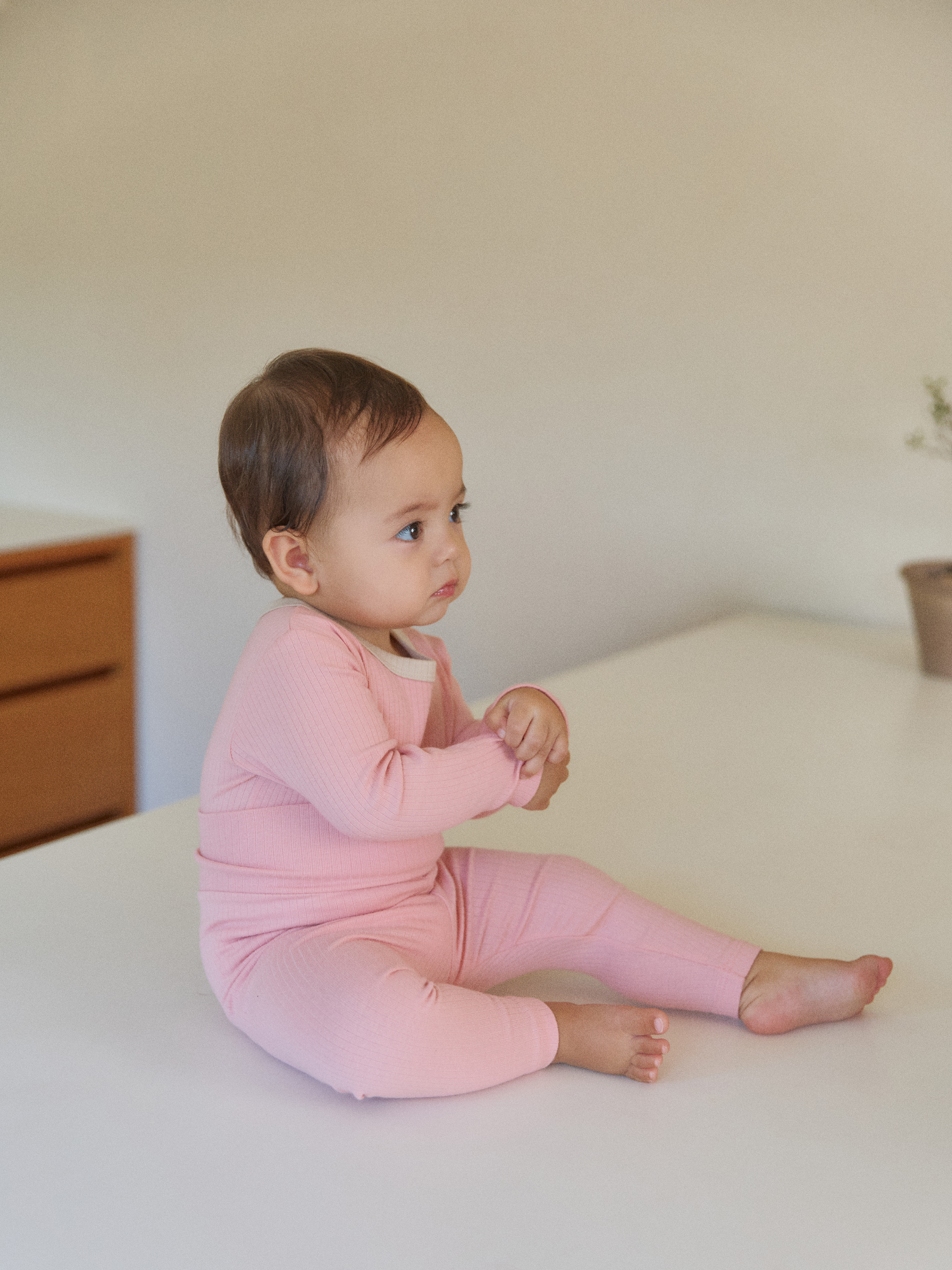 로라밤 텐션 모달 골지 슈트세트 유아 아기 신생아 50일 100일