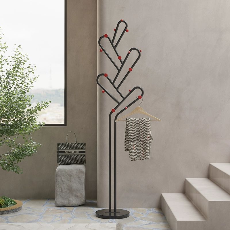 스탠딩행거 카페 가방걸이행거 거실옷걸이 현관행거 올리브그린 L 30cm H 178cm - 상세 이미지 5