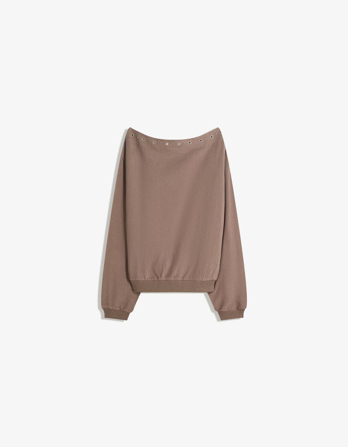 버쉬카 스퀘어넥 라이트 브라운 니트 스웨터 7054/187 BROWN - 상품 이미지