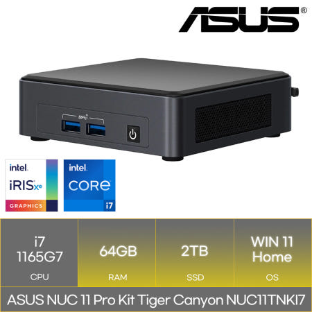 ASUS NUC 11 Pro Kit Tiger Canyon NUC11TNKI7 (RAM 64GB_SSD 2TB_WIN11)_마우스+장패드증정 AN