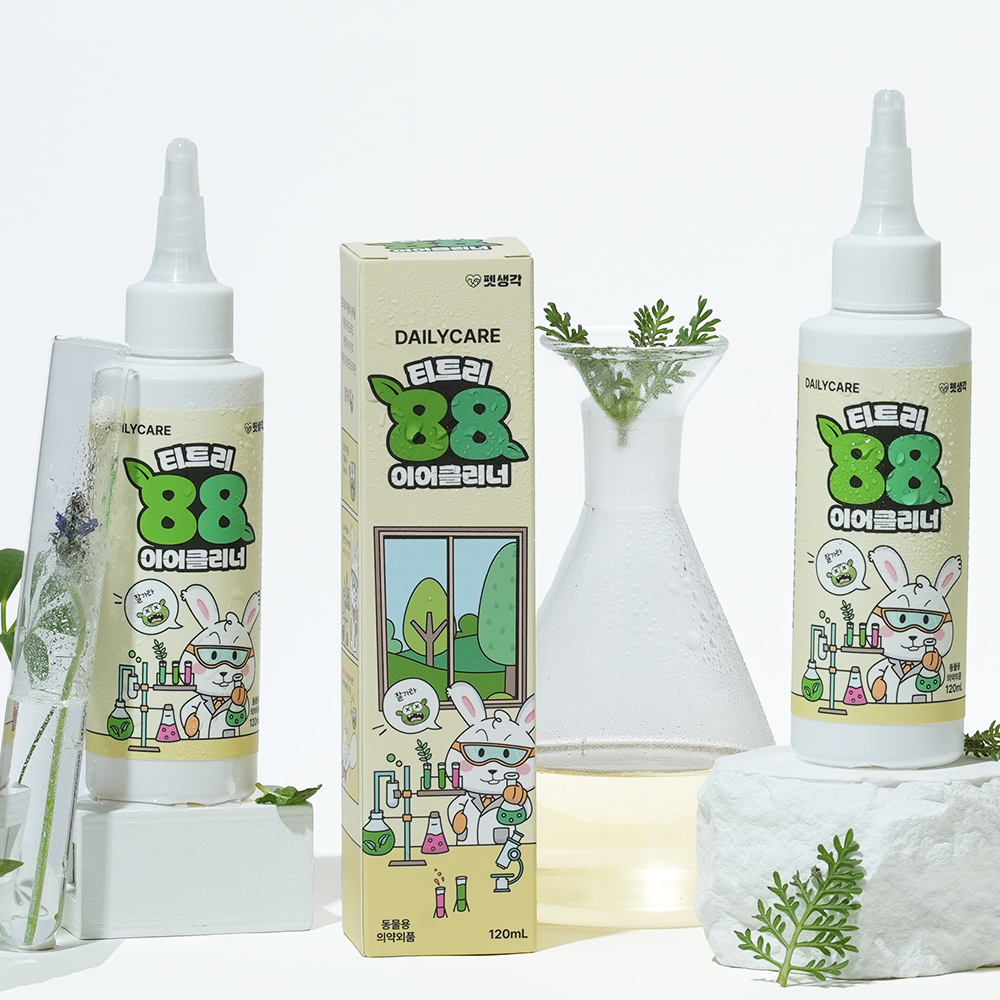 펫생각 티트리88 강아지 귀 세정제 이어클리너 귀염증 귀청소 외이염 귓병 120ml, 1개 제품 이미지