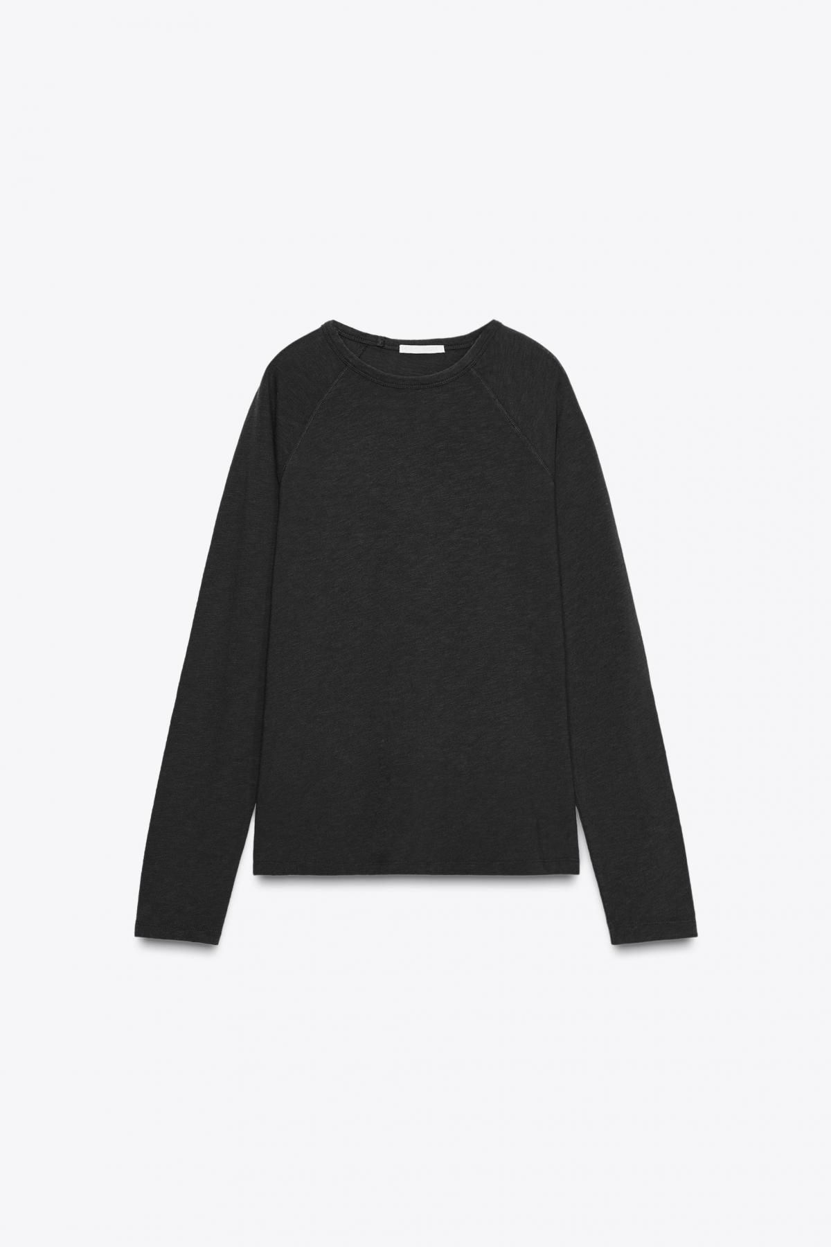 자라 베이직 코튼 래글런 긴팔 티셔츠 0858/456 ANTHRACITE GREY - 메인 이미지