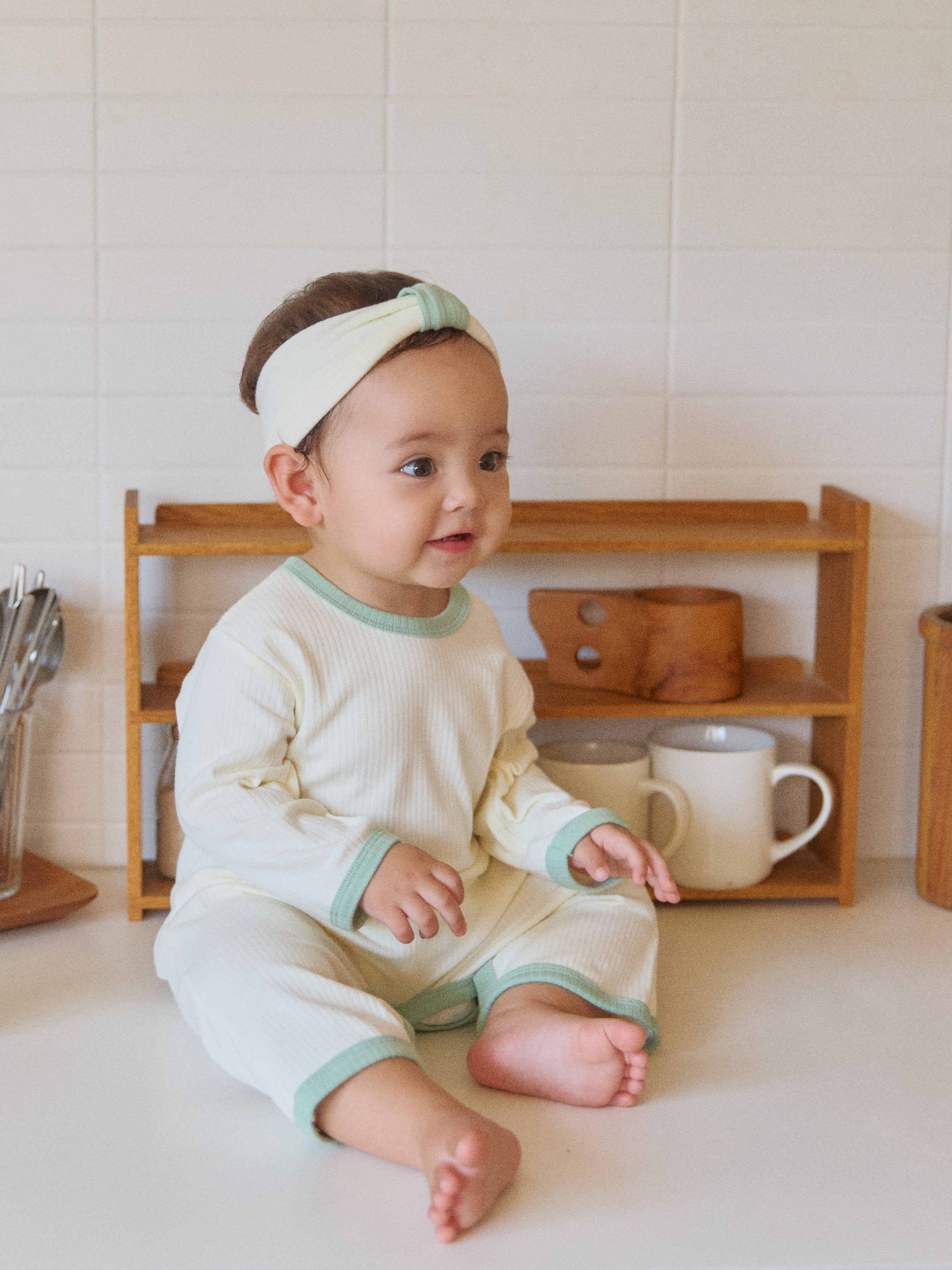 로라밤 텐션 모달 골지 바디슈트 아기 내복 50일 100일 돌 촬영 봄 가을 겨울