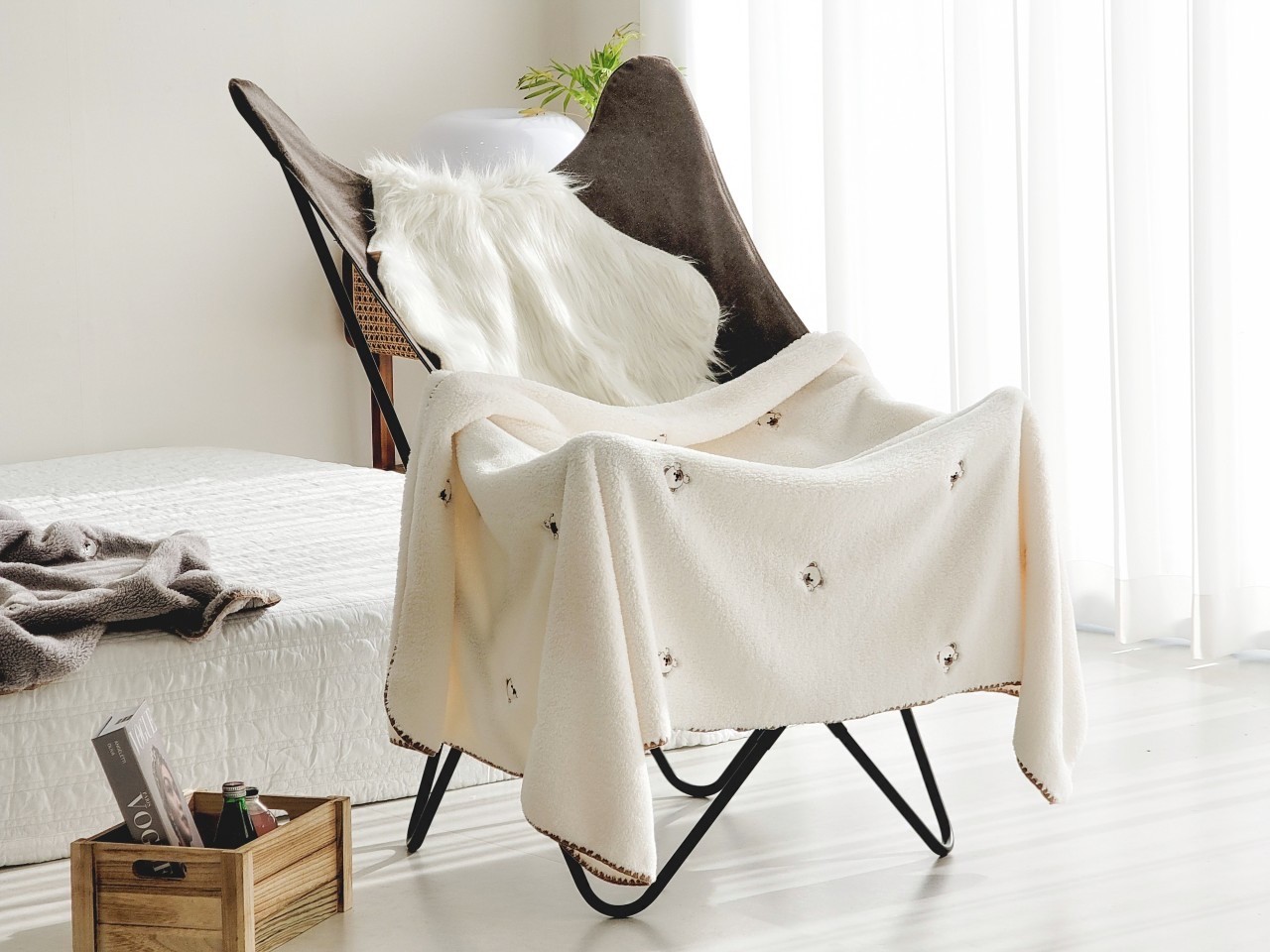 베이비 베어 극세사 담요 4가지 색상-(유아,S)