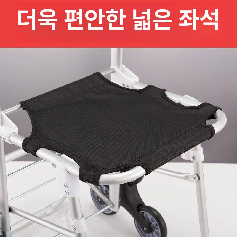 접이식 의자 카트 공연장 정리함 바퀴 이동 트레일러 행사장 운반 구르마 정리 접이식장바구니 스툴 포함 블랙블루 평지형 - 상세 이미지 3
