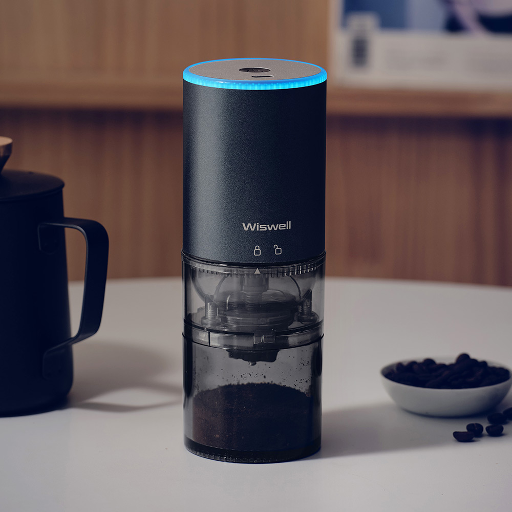 위즈웰 무선 커피그라인더 무드라이트 휴대용 전동 분쇄기 자동 원두 가정용 WSG-9860