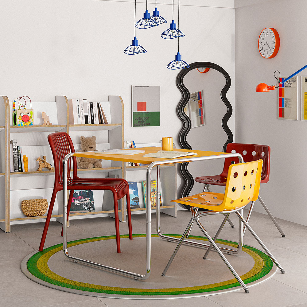 16피스 MODULO 미니 보조 티테이블 2-4인용 간이 다이닝 철제 인테리어 사이드 탁자