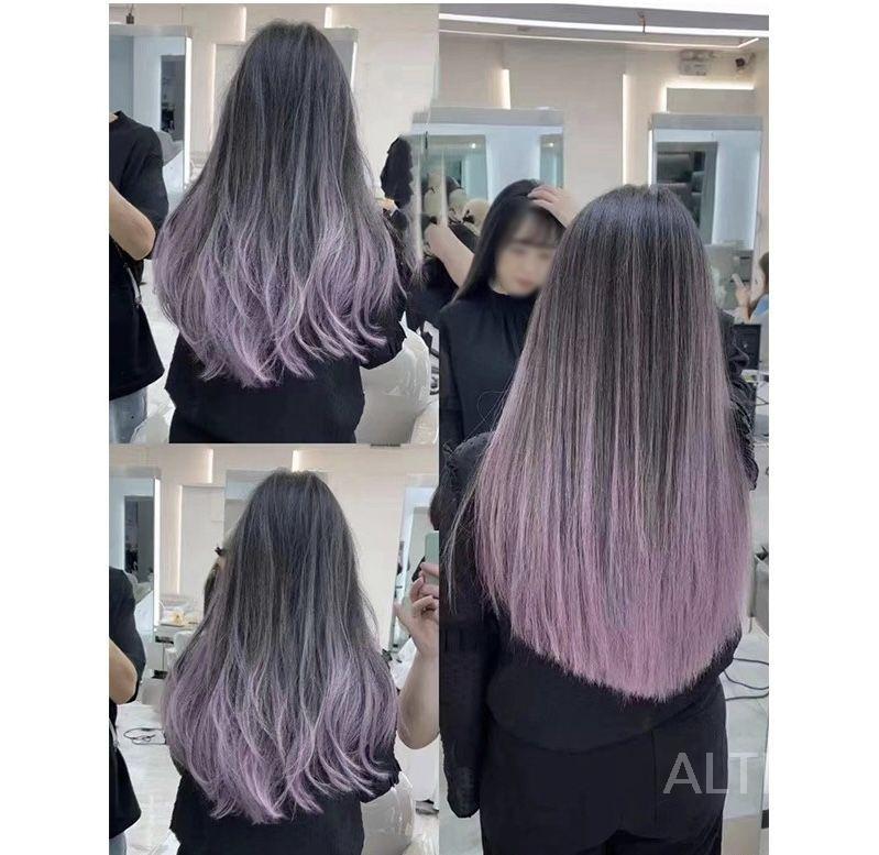 노팁 붙임머리 투톤 염색 헤어피스 인모 베이지 50cm 200묶음 이미지 7