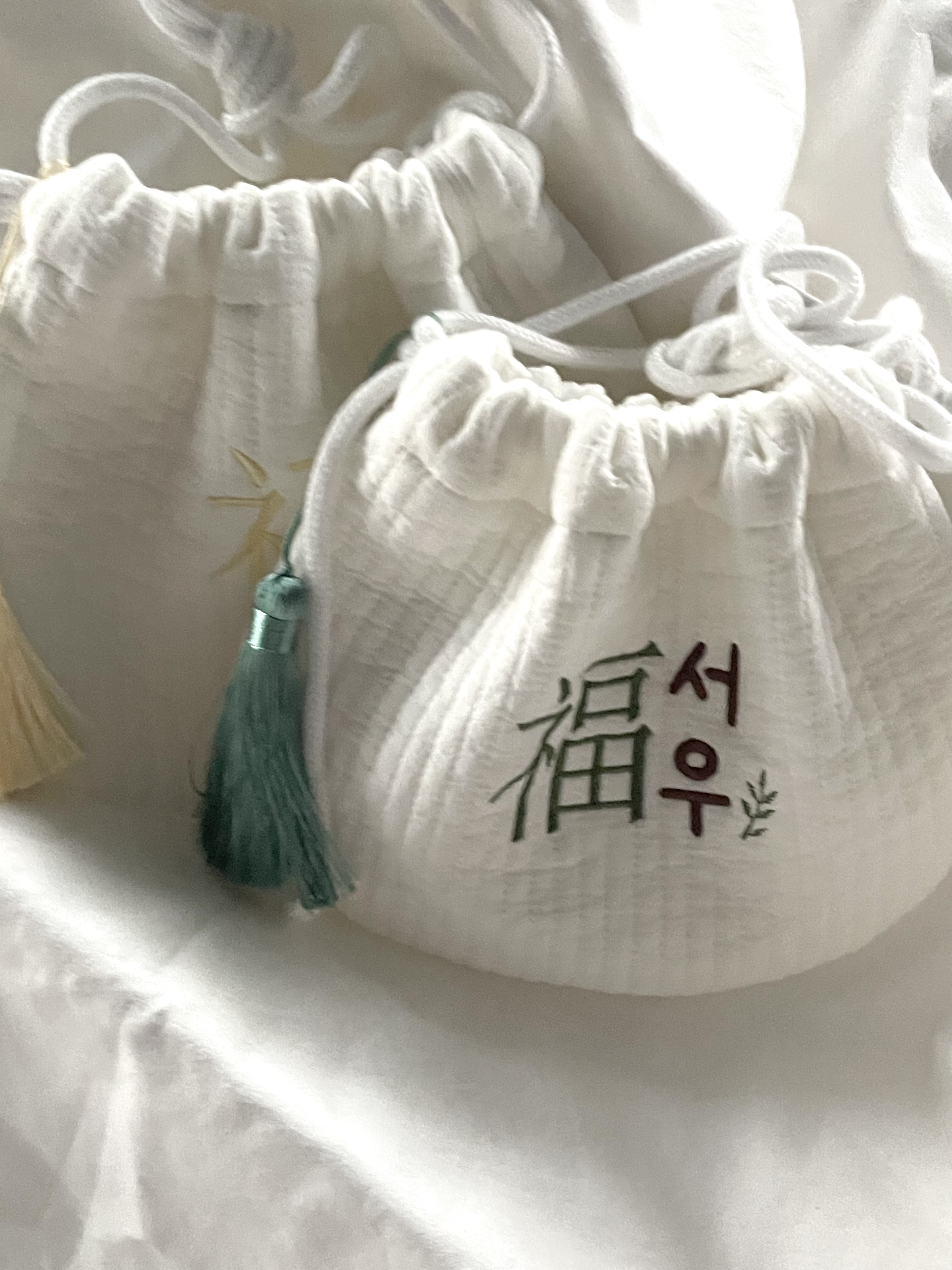 (태슬제공) 아기 자수 복주머니 추석 설날 용돈주머니 명절 선물 이미지 6