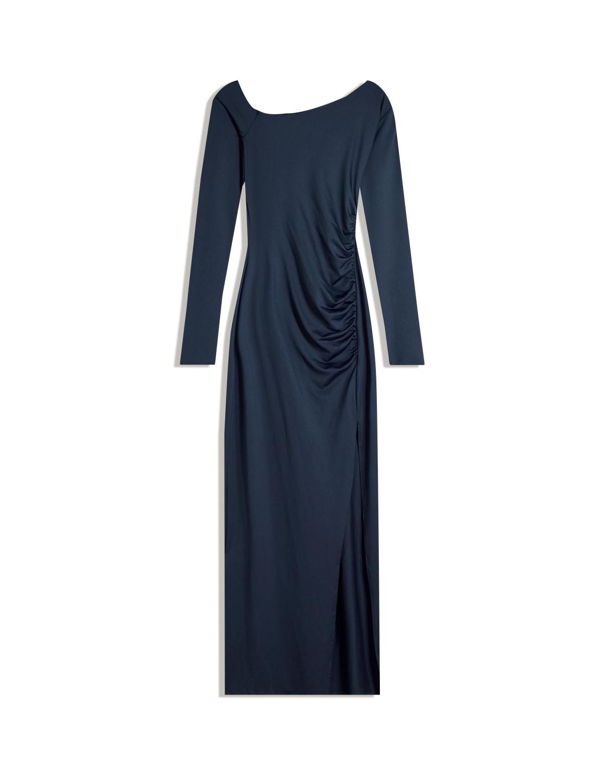 버쉬카 모던 언발란스 롱슬리브 미디 원피스 5599/360 NAVY - 상세 이미지 3