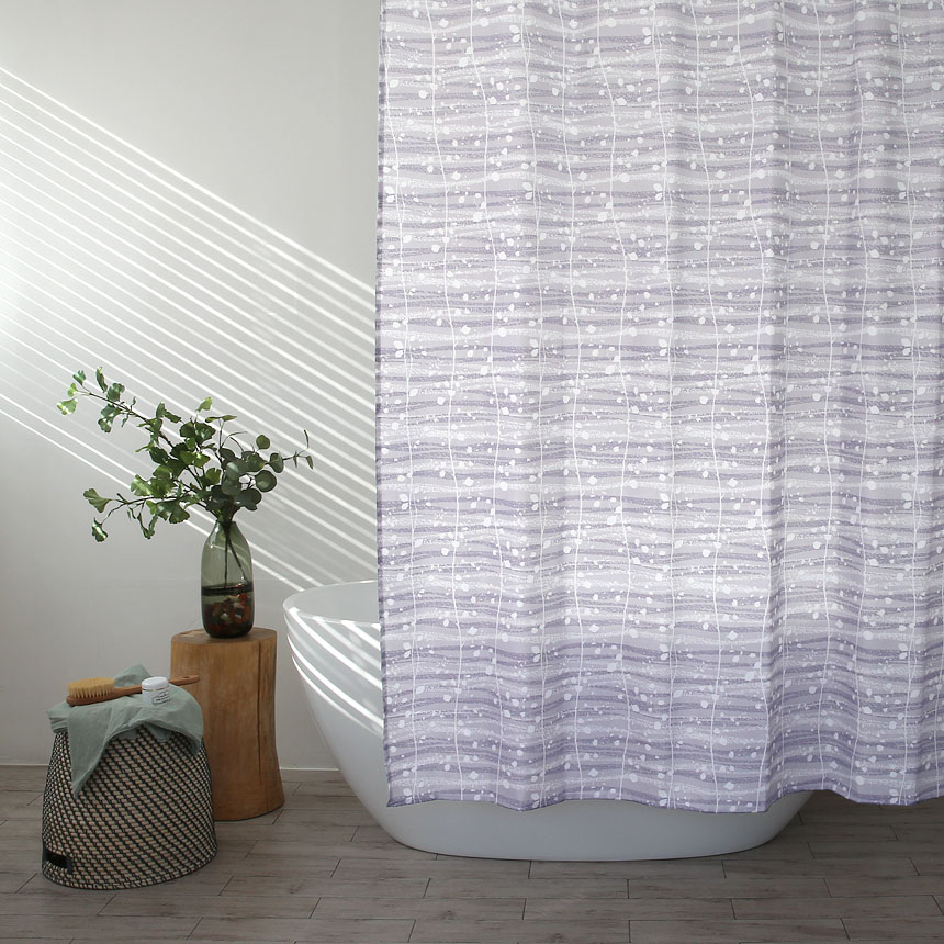 원세븐나인 패브릭 라이트 샤워커튼 그레이 스트라이프 외 6종