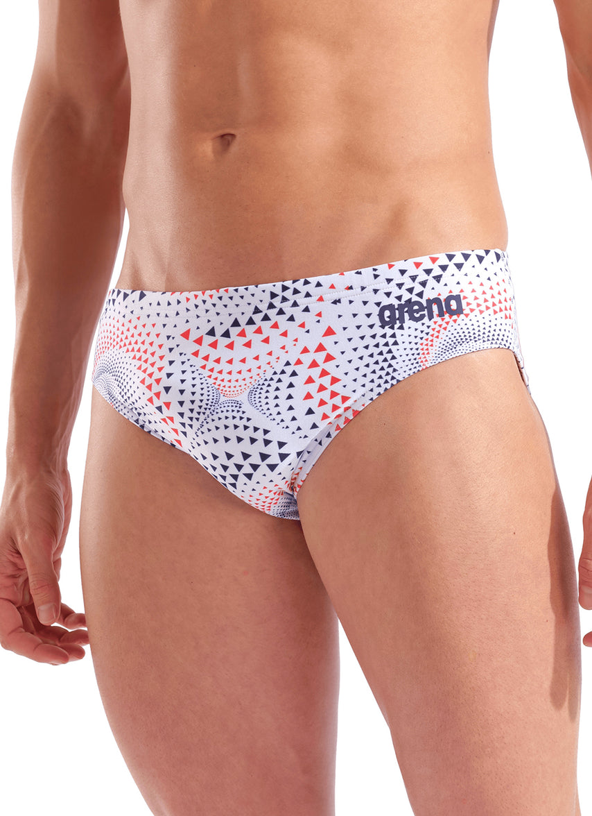 아레나 남성 팀 파이어플로우 브리프 삼각 수영복 White Multi/Navy, 22 - 상세 이미지 4