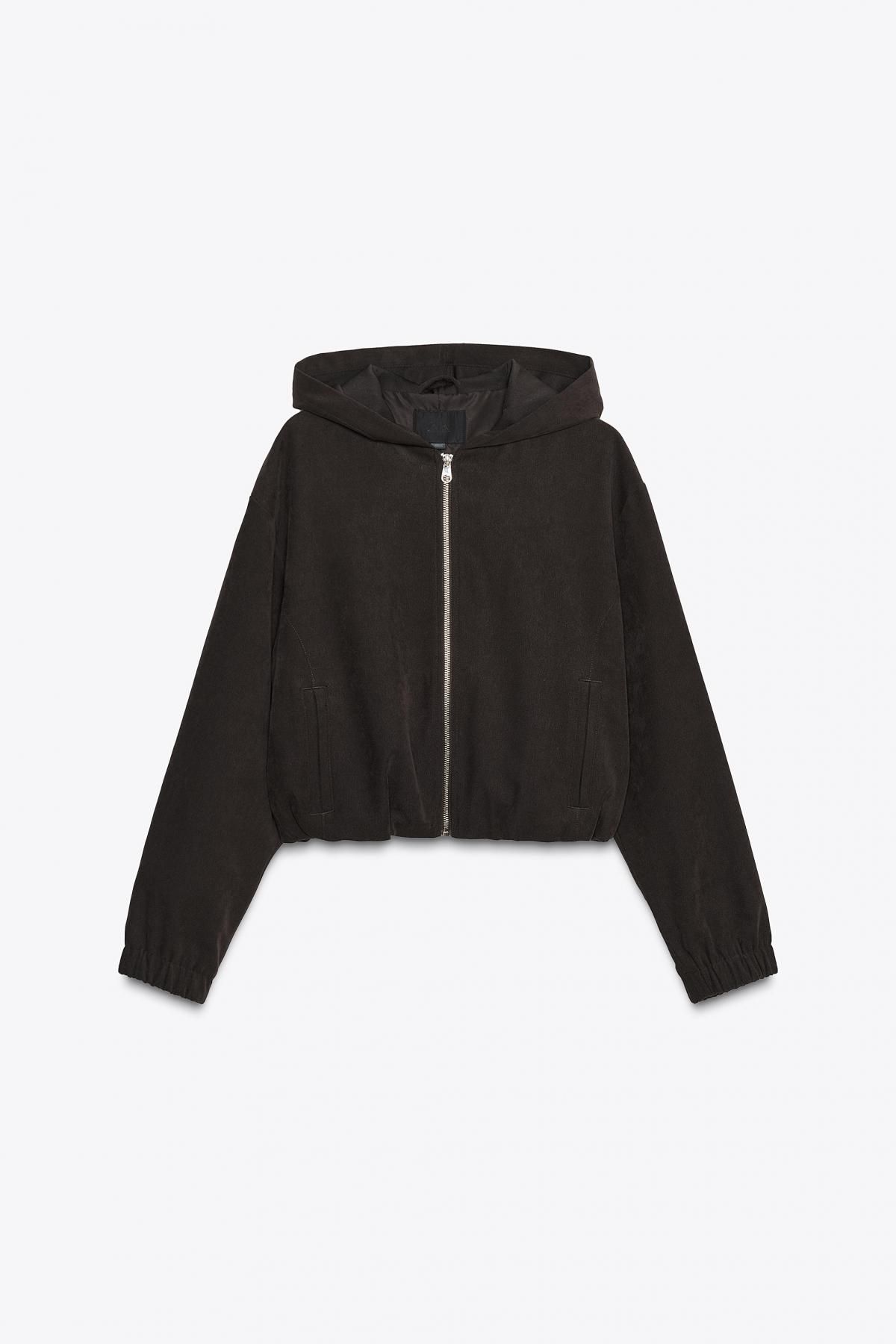 자라 테크니컬 후드 집업 점퍼 8372/267 DARK BROWN - 상품 이미지