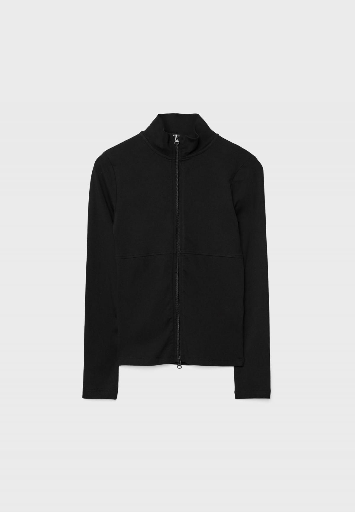 스트라디바리우스 테크니컬 하이넥 더블집업 긴팔 티셔츠 8103/550 BLACK - 상품 이미지