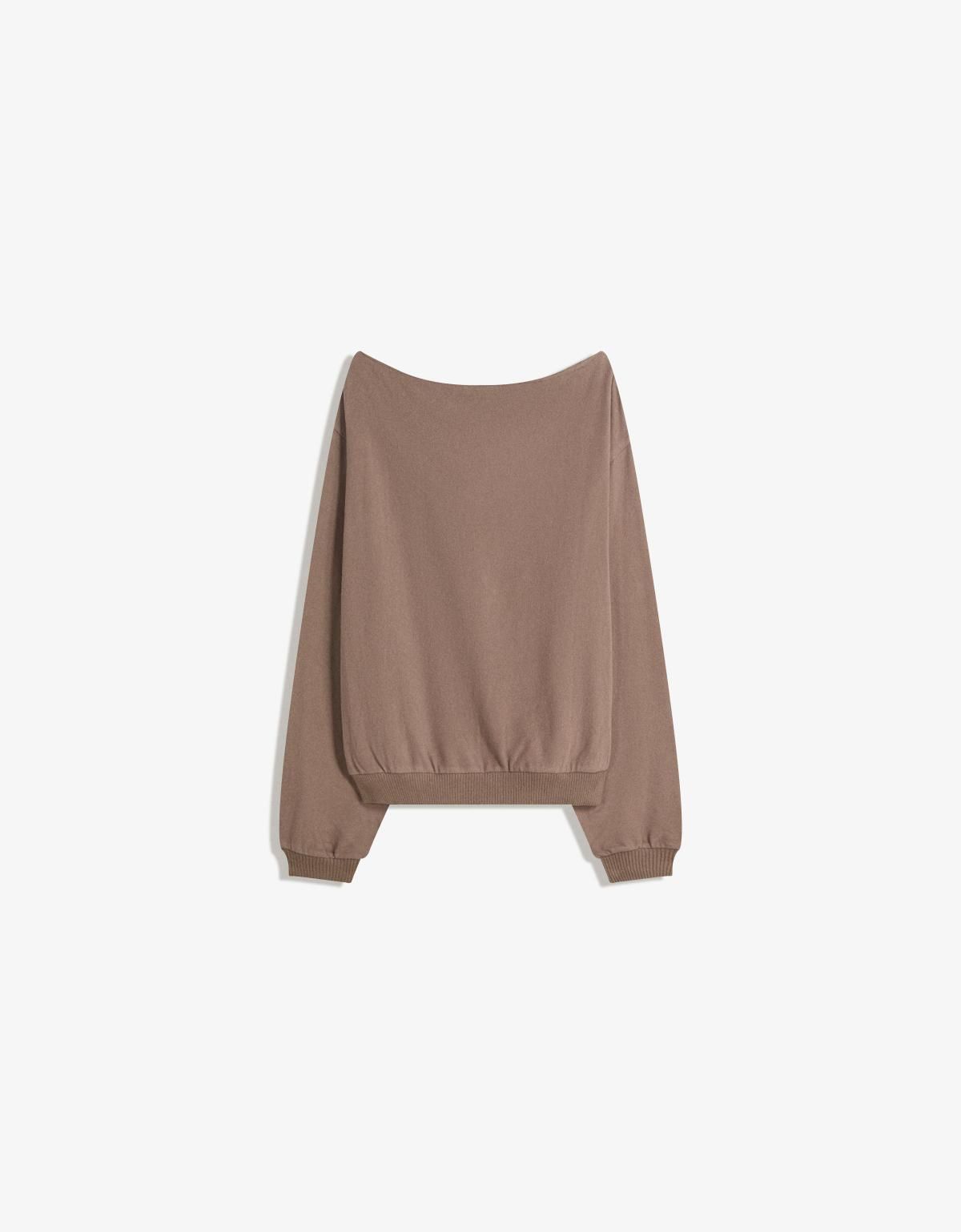 버쉬카 스퀘어넥 라이트 브라운 니트 스웨터 7054/187 BROWN - 상세 이미지 5