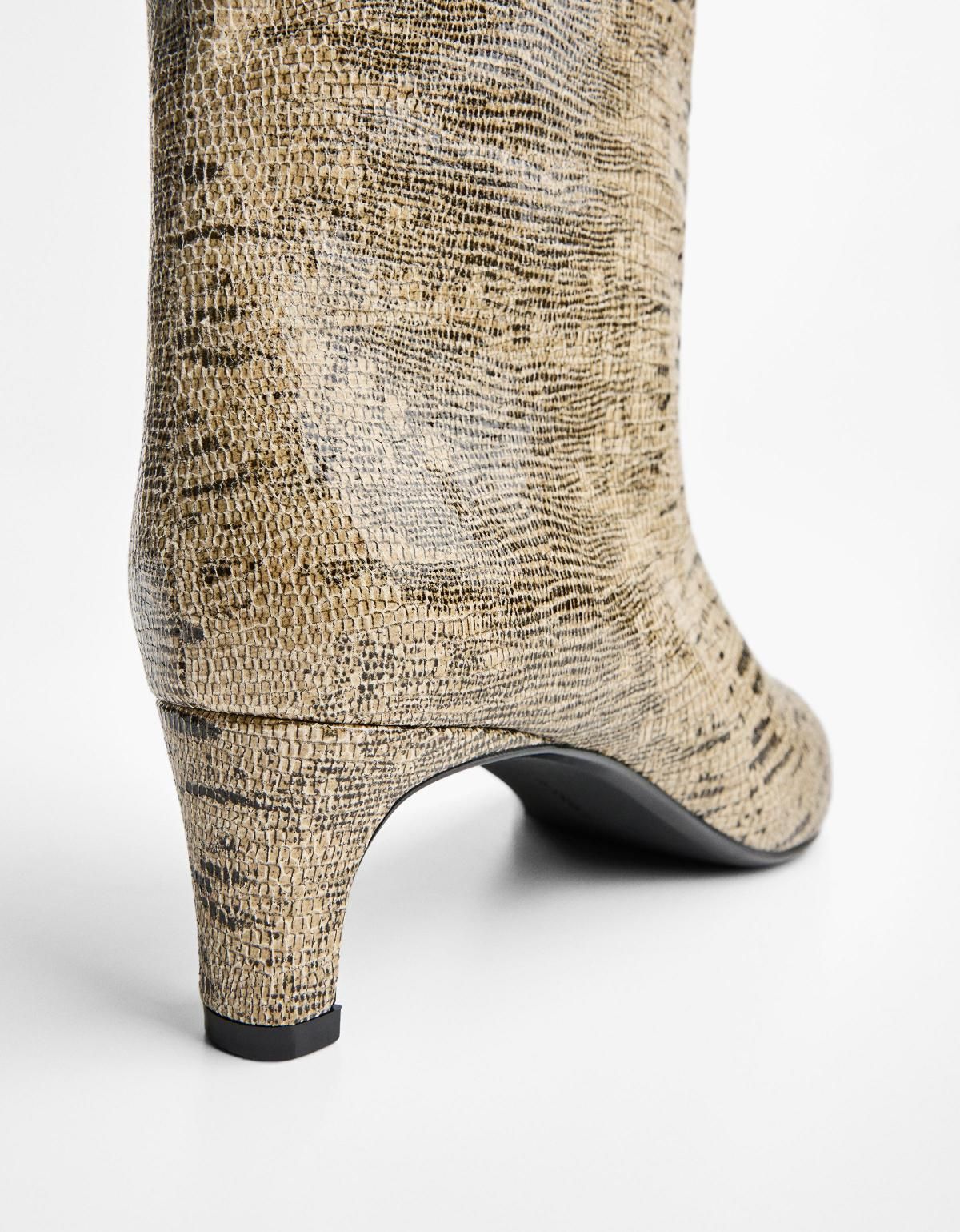 버쉬카 파이톤 패턴 와이드 힐 앵클부츠 1110/664 ANIMAL PRINT - 상세 이미지 3