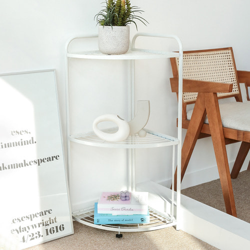 폴딩 코너 선반 리브포 3단 화이트