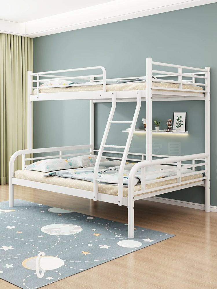 철제 성인 이층침대 기숙사 2층 벙커침대 퀸사이즈 싱글 가드레일 철판 90cm 120cm - 상세 이미지 4