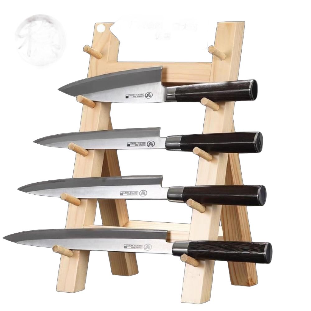 칼 거치대 사시미 일식집 원목 칼꽂이 우드 보관 홀더 - 상품 이미지