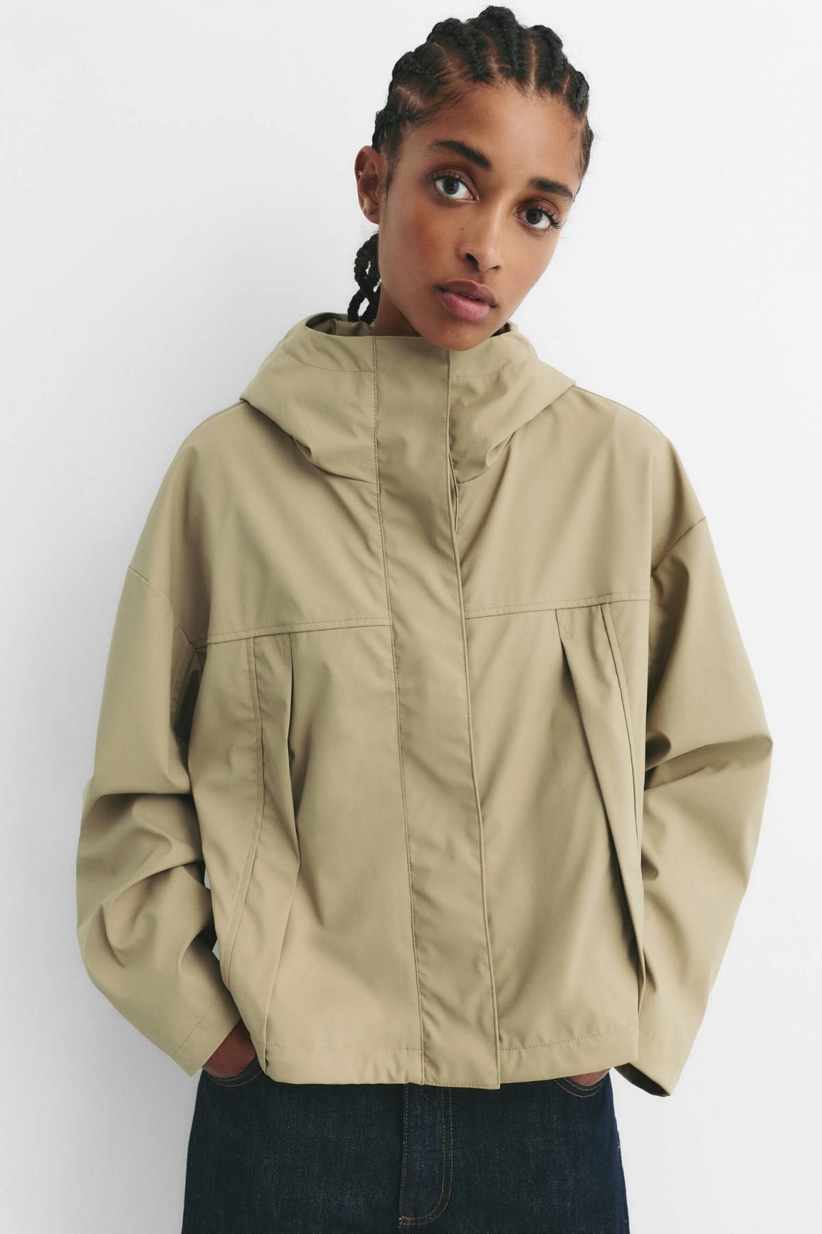풀앤베어 방수 후드 숏 바람막이 레인코트 7700/360 PALE GREEN - 상세 이미지 3