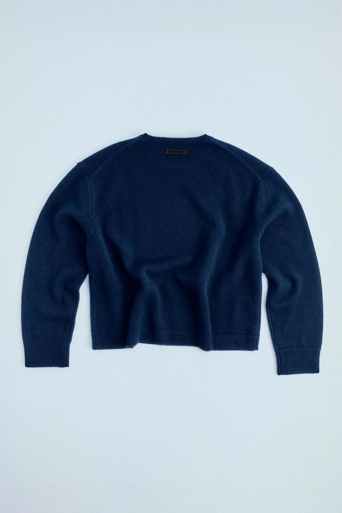 자라 프리미엄 울 라운드넥 니트 스웨터 2893/504 NAVY BLUE - 상세 이미지 4