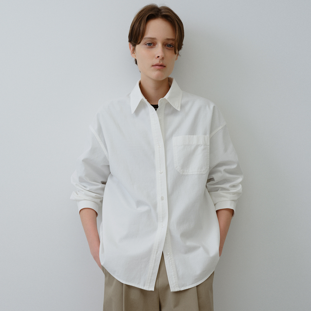 [블루브릭] Twill washing shirt (ivory) - 상품 이미지