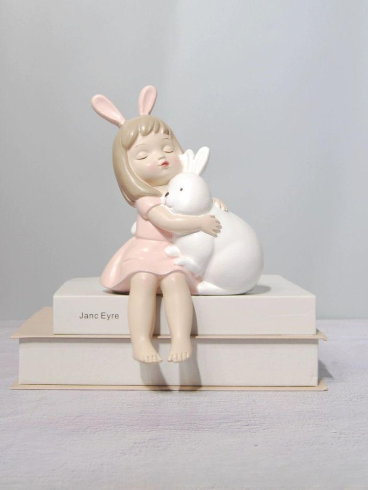 토끼소녀 조각상 조형물 카페 호텔 장식 인테리어 12 가격 앉은 18x14x22cm - 상품 이미지