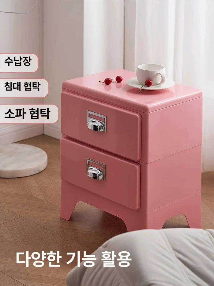 3단서랍장 미니서랍장 책상밑 인테리어 서랍장 틈새 삼층 마차그린 조립식 - 상세 이미지 3