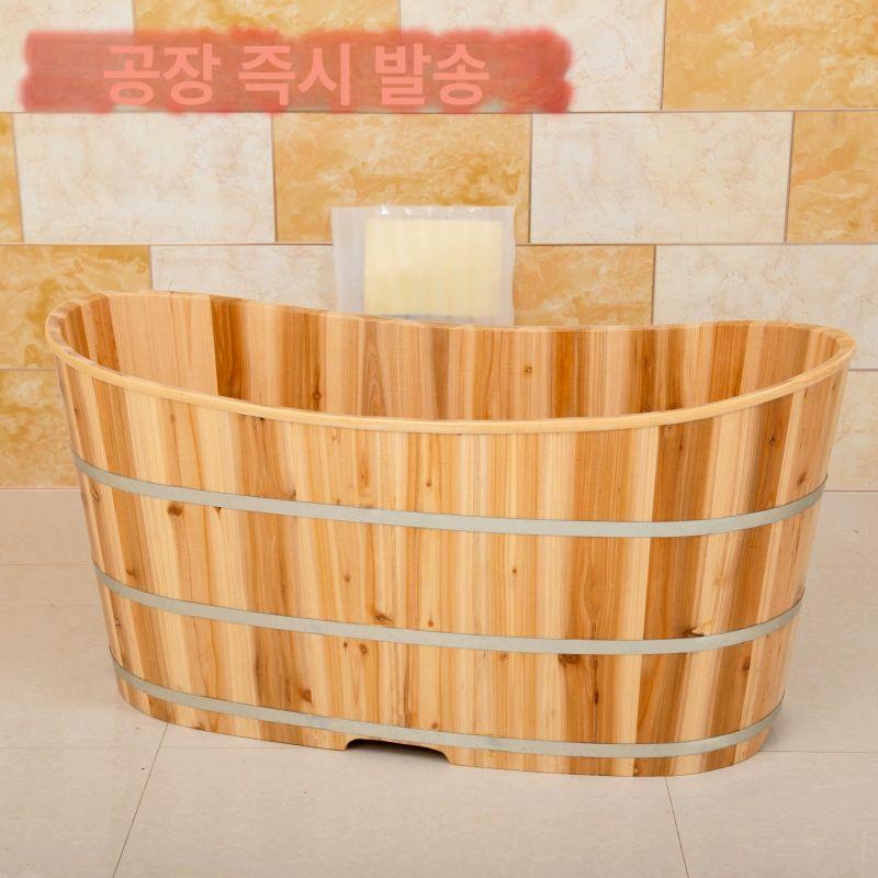 반신욕기 가정용 간이욕조 간이 이동식 편백나무 원룸 원목 120x60x65cm 삼고 보강 - 상세 이미지 3