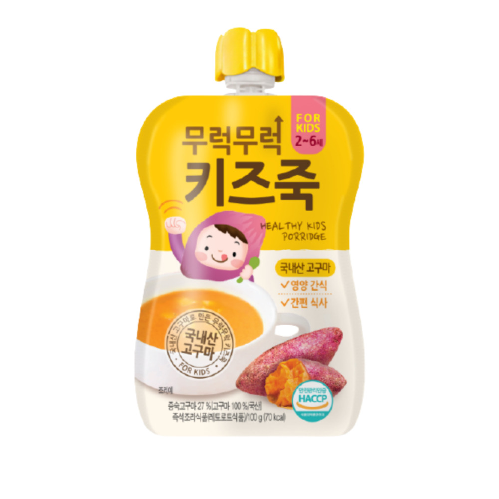 간편식 아기죽 아기퓨레 무럭무럭 키즈죽, 과일퓨레 고구마, 100g, 1개