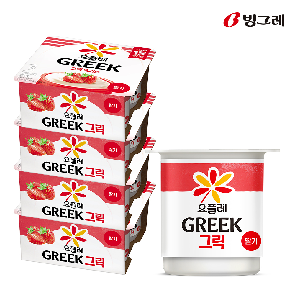 빙그레 요플레 그릭 딸기 80g X 16개 그릭요거트