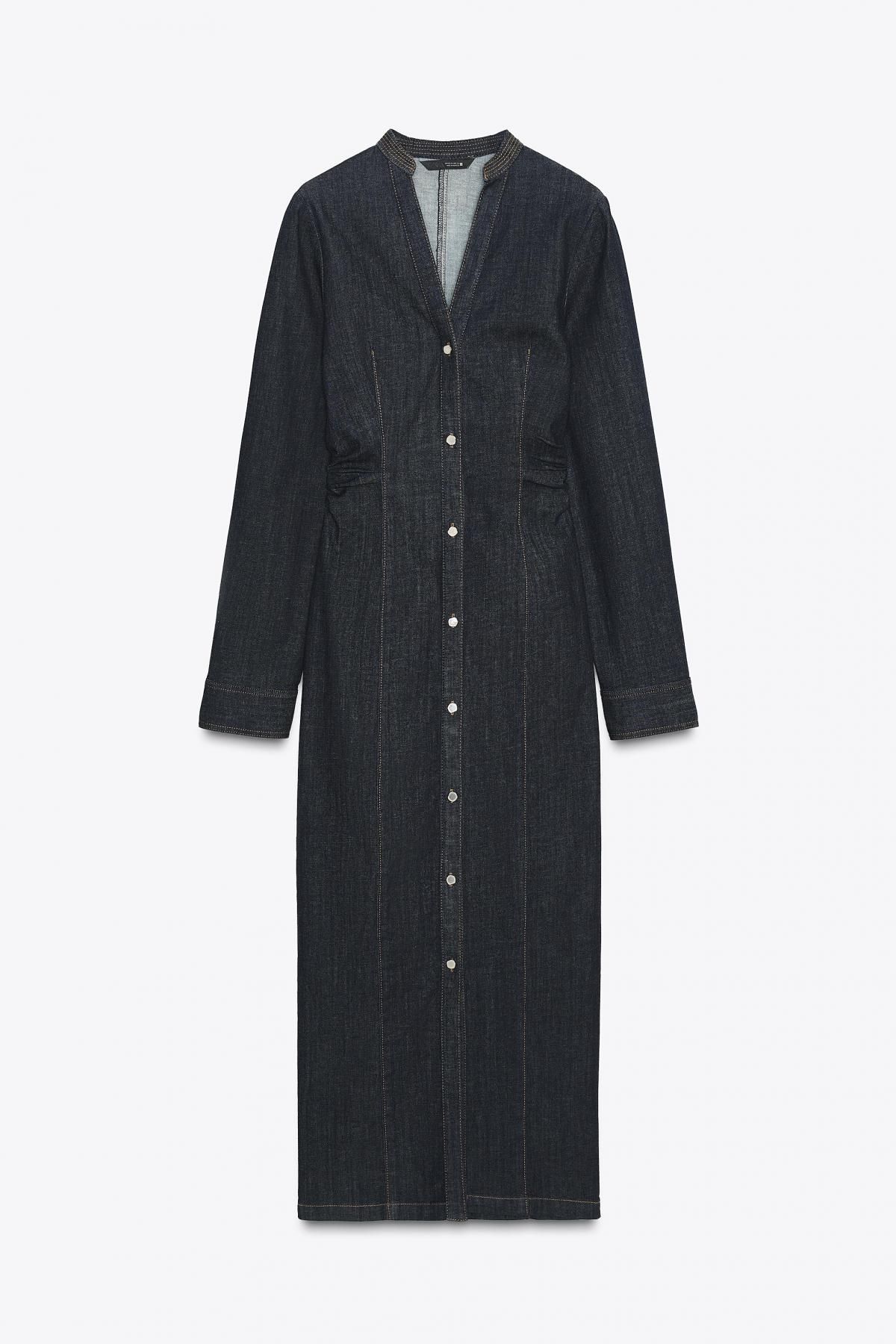 자라 타이트핏 데님 미디 원피스 8889/576 BLUE