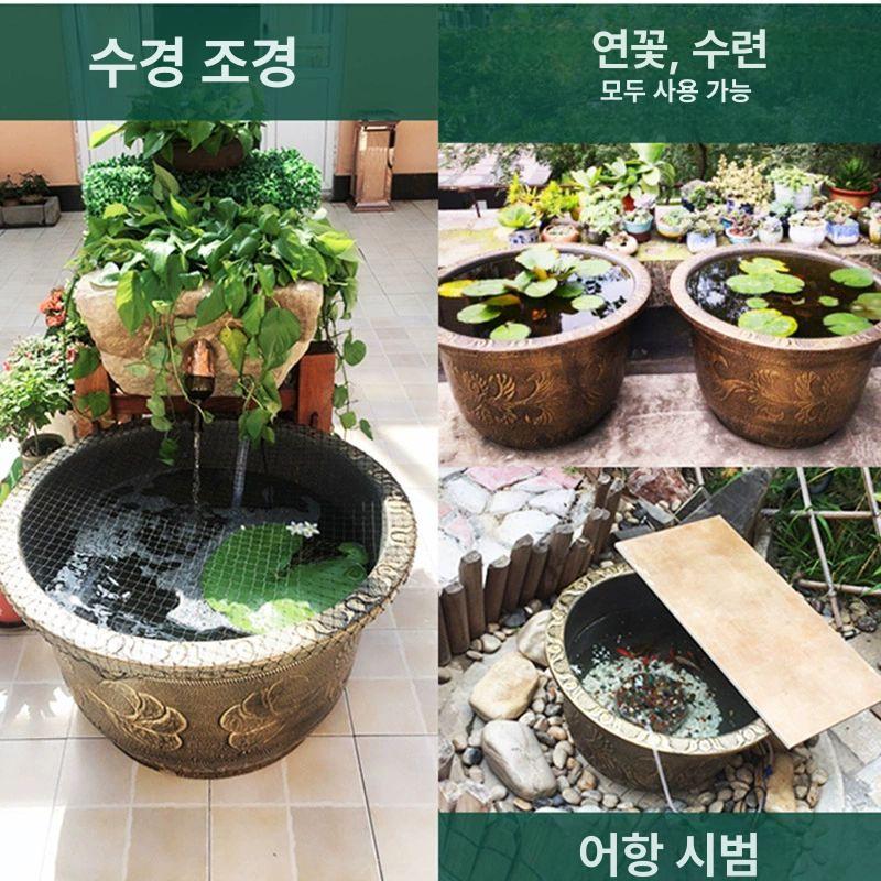 대형 플라스틱 수반 수경재배 모조 인테리어 원예 원예용품 실내 플라스틱수반 대형수반 용통 80 외경80x높이41cm 플라스틱 구멍 없는 연꽃 화분 - 상세 이미지 4