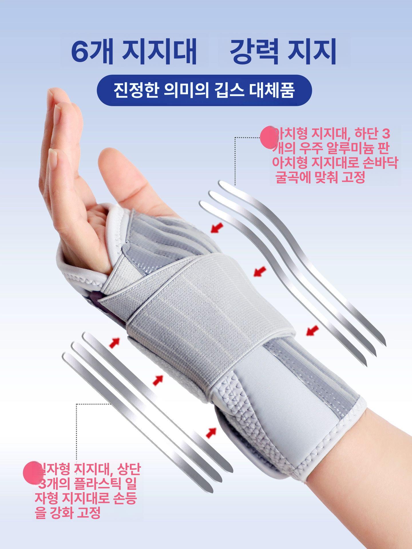 손목보호 아대 회복 장갑 뼈대 연골 부목 팔목 부상 예방 손목 압박 피로 테니스 6세대 통기성 1개씩 6강력지지 S 여성추천 손목 둘레 17cm 이하 - 상세 이미지 3