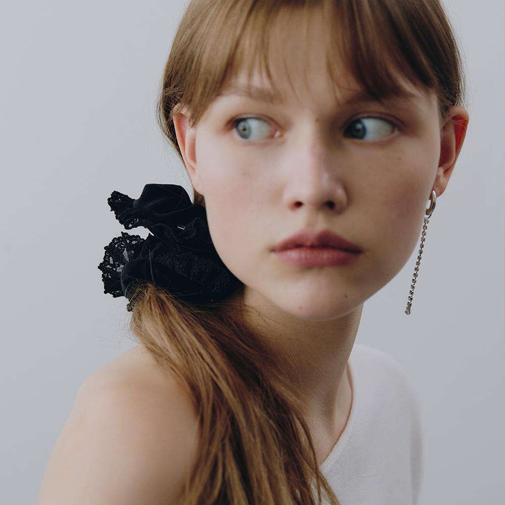 [빈티지헐리우드]Rose Lace Velvet Scrunchie_VH2579HB004M - 상세 이미지 4