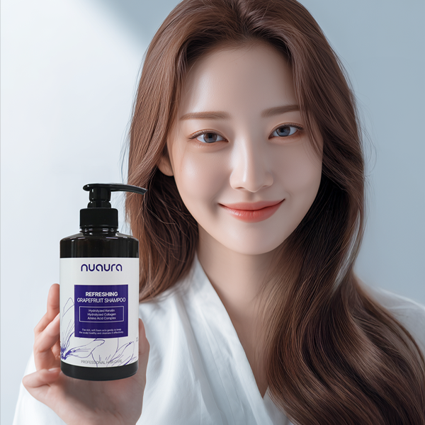 누오라 리프레싱 자몽 샴푸 500ml 염색 손상모 미용실 샴푸 이미지 2