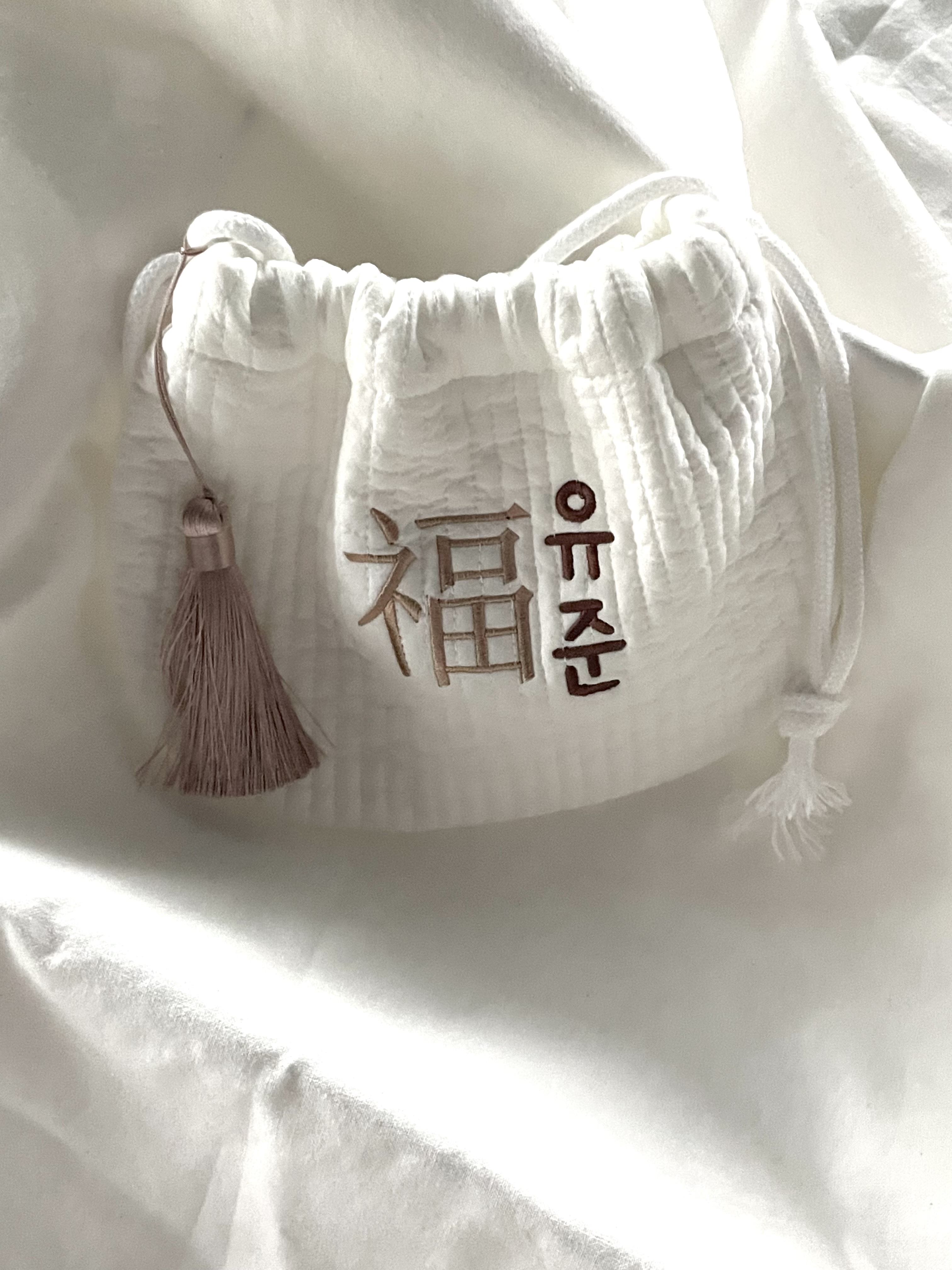 (태슬제공) 아기 자수 복주머니 추석 설날 용돈주머니 명절 선물 - 상세 이미지 4