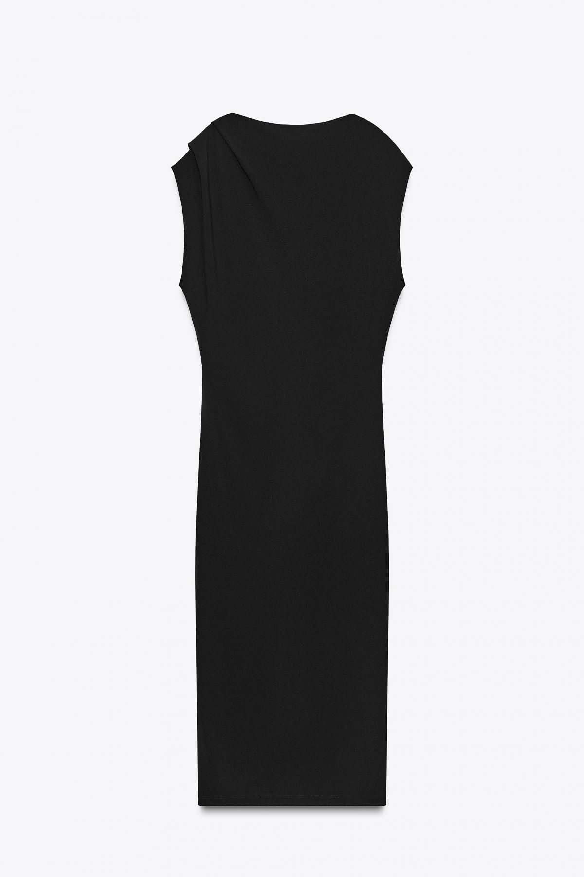 자라 미니멀 블랙 롱 드레이프 원피스 5644/728 BLACK - 메인 이미지