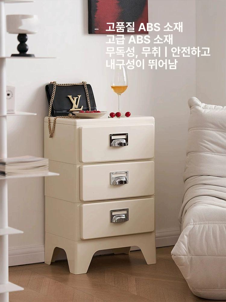3단서랍장 미니서랍장 책상밑 인테리어 서랍장 틈새 삼층 마차그린 조립식 - 상세 이미지 2