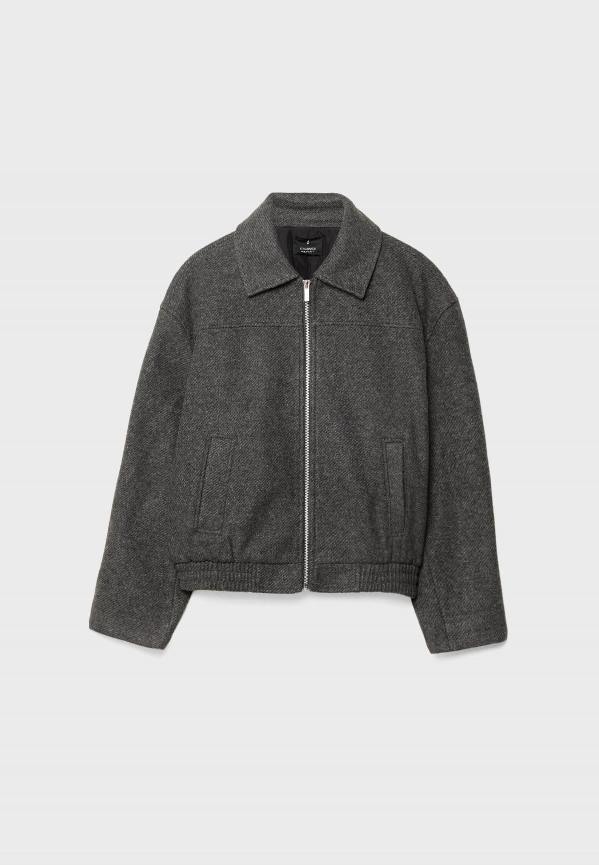 스트라디바리우스 소프트 크롭 테크니컬 봄버 재킷 5708/276 DARK GREY - 상품 이미지