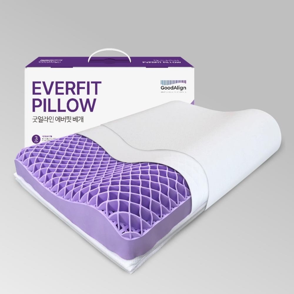 에버핏 낮은 경추베개 일자목 목디스크 거북목 빨아쓰는 TPE 기능성