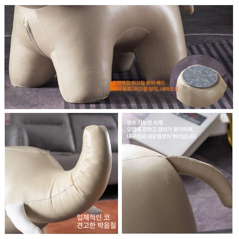 송아지 스툴 동물모양 가구 현관 카페 소품 장식품 대상 그레이 방수 테크니컬 패브릭 - 상세 이미지 5