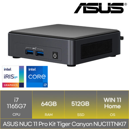 ASUS NUC 11 Pro Kit Tiger Canyon NUC11TNKI7 (RAM 64GB_SSD 512GB_WIN11)_마우스+장패드증정 AN