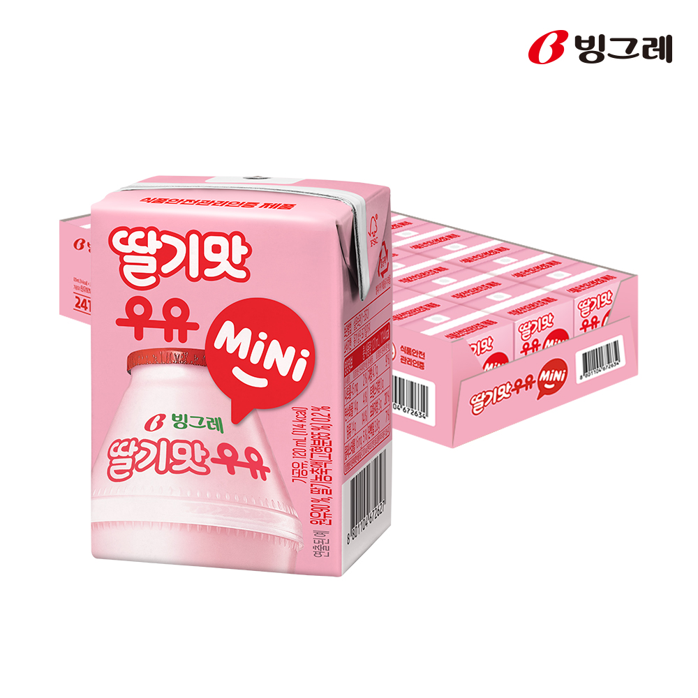 빙그레 딸기맛우유 미니 24팩