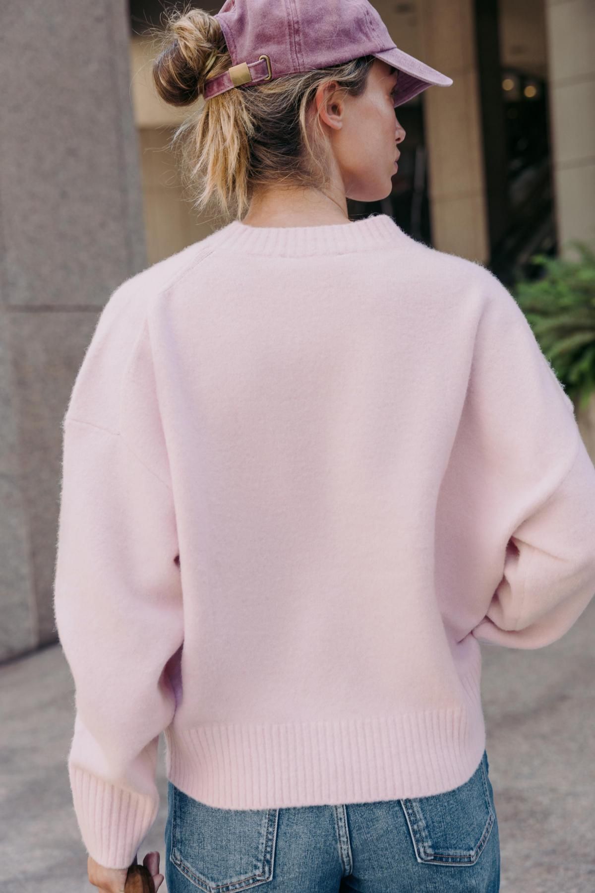 자라 소프트 라운드넥 니트 베이직 긴팔 스웨터 2142/161 LIGHT PINK - 상세 이미지 5